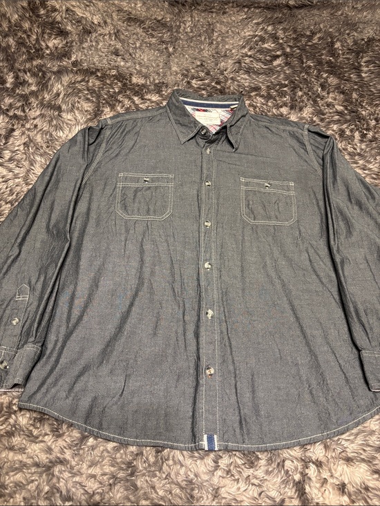 Weatherproof Other - Weatherproof Vintage XXL Mens Charcoal Grey Chambray Button Down Shirt